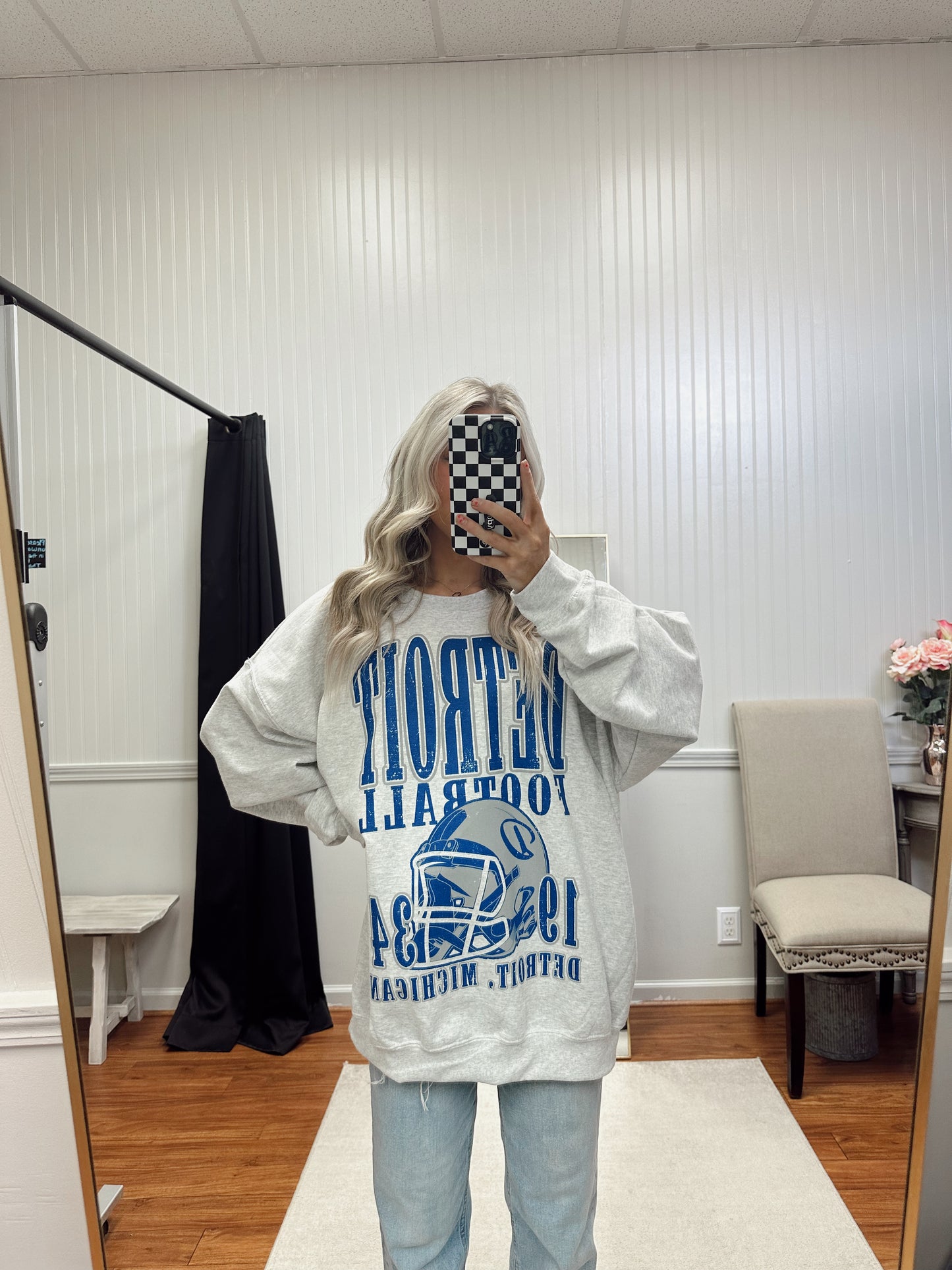 Detroit Football Oversized Crewneck