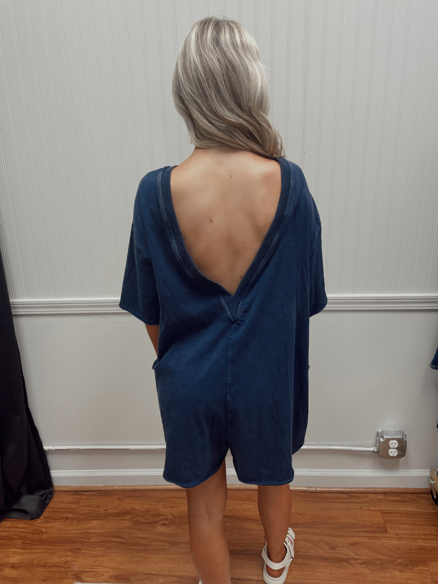 Chill Days Oversized Reversible Romper - Vintage Navy