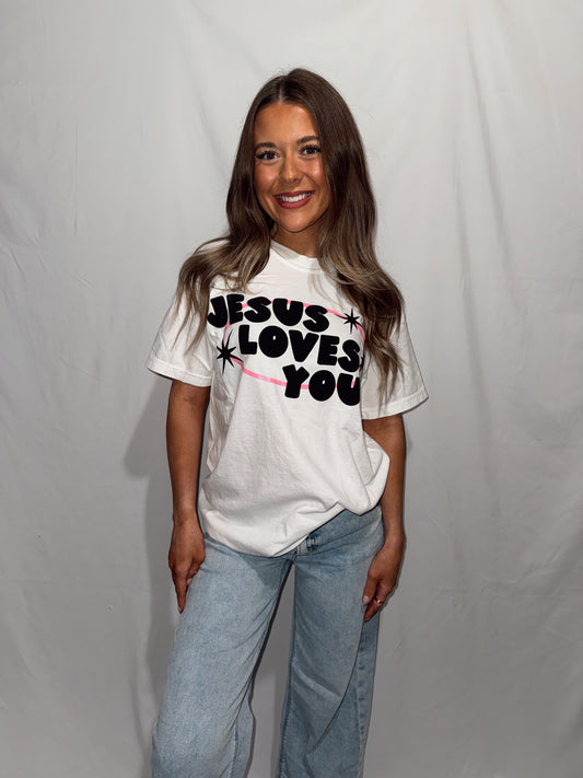 JESUS LOVES YOU Puff Tee