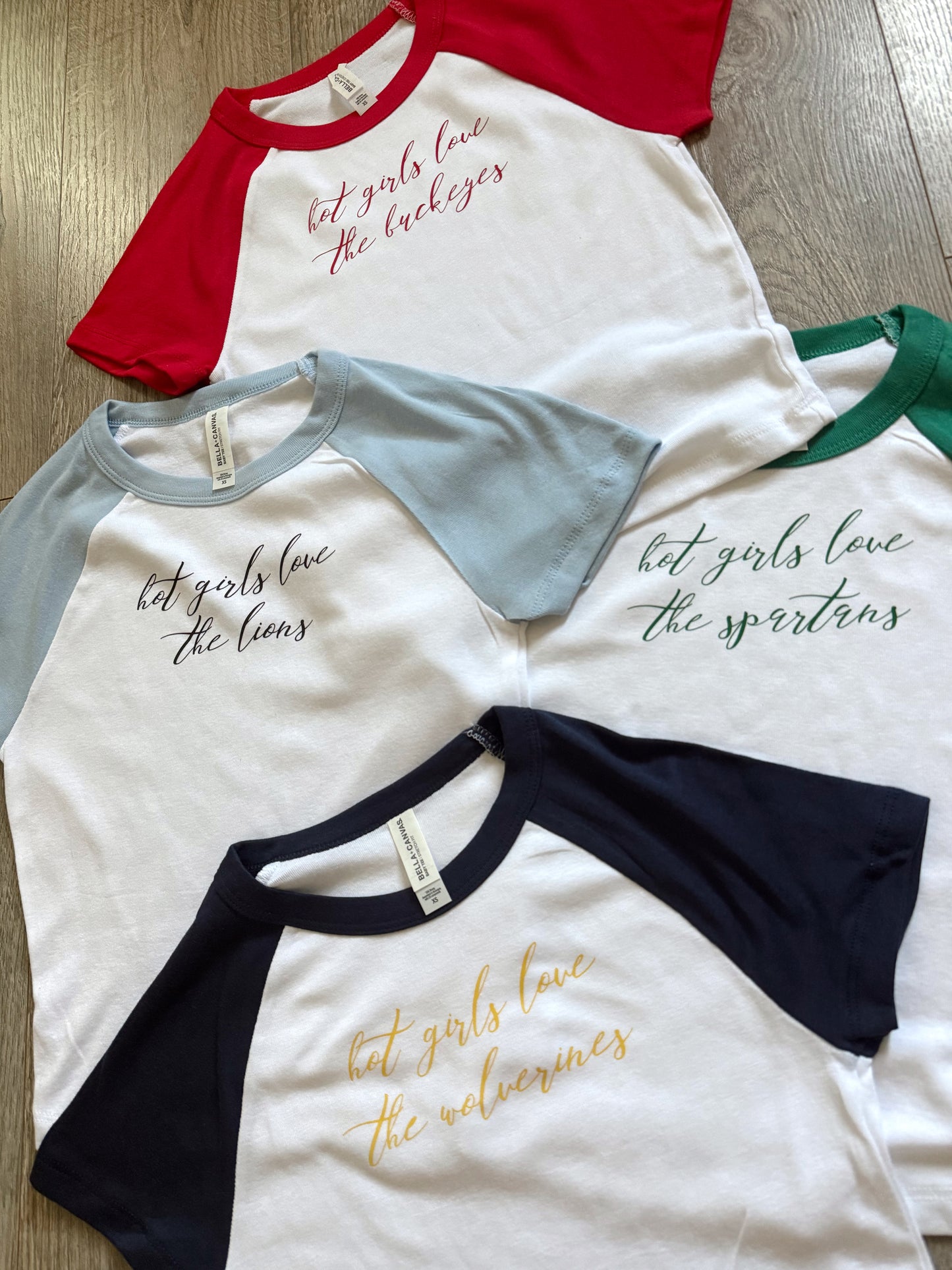 Hot Girls Love Sports Teams Raglan Baby Tees