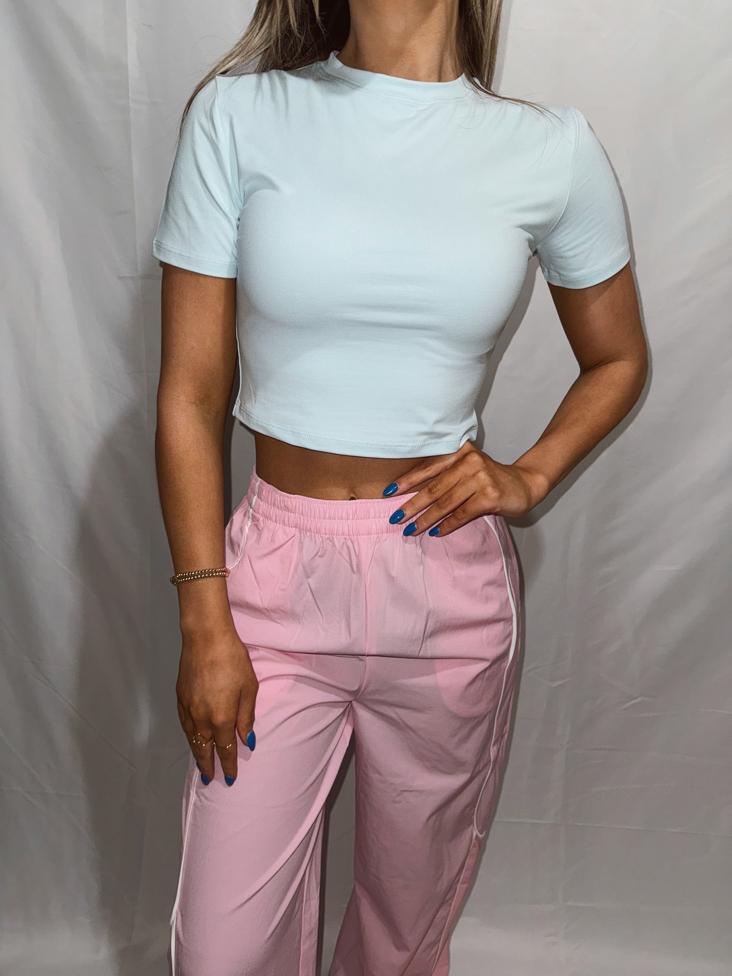 Butter Soft Cropped Tee - Blue