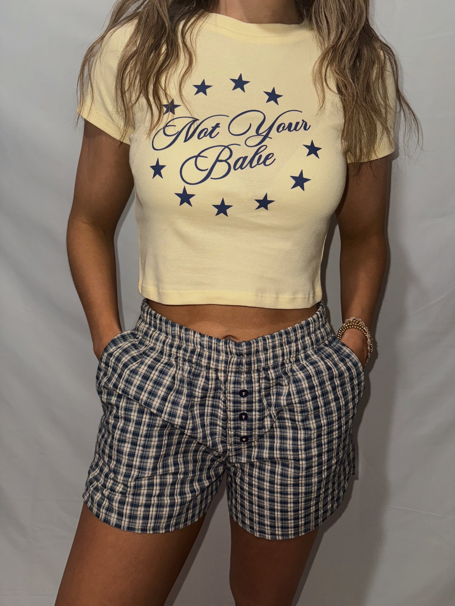 Kamri Gingham Shorts - Navy