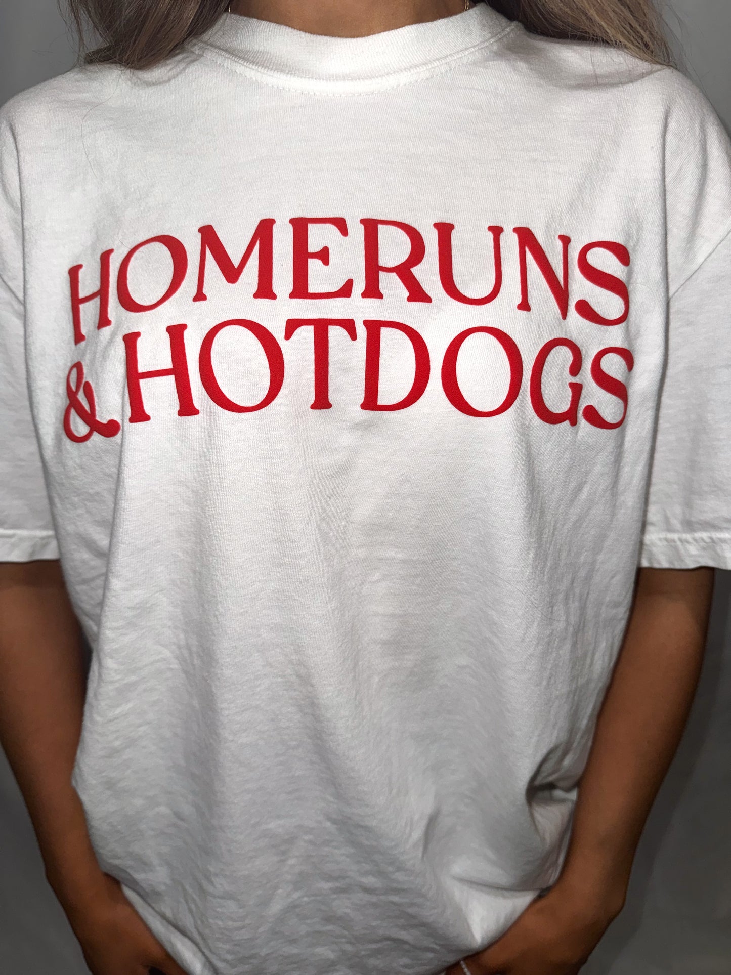 Homeruns & Hotdogs Puff Baseball Tee