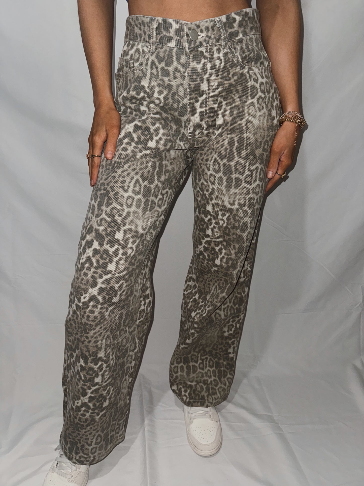 Raegan Leopard Straight Denim