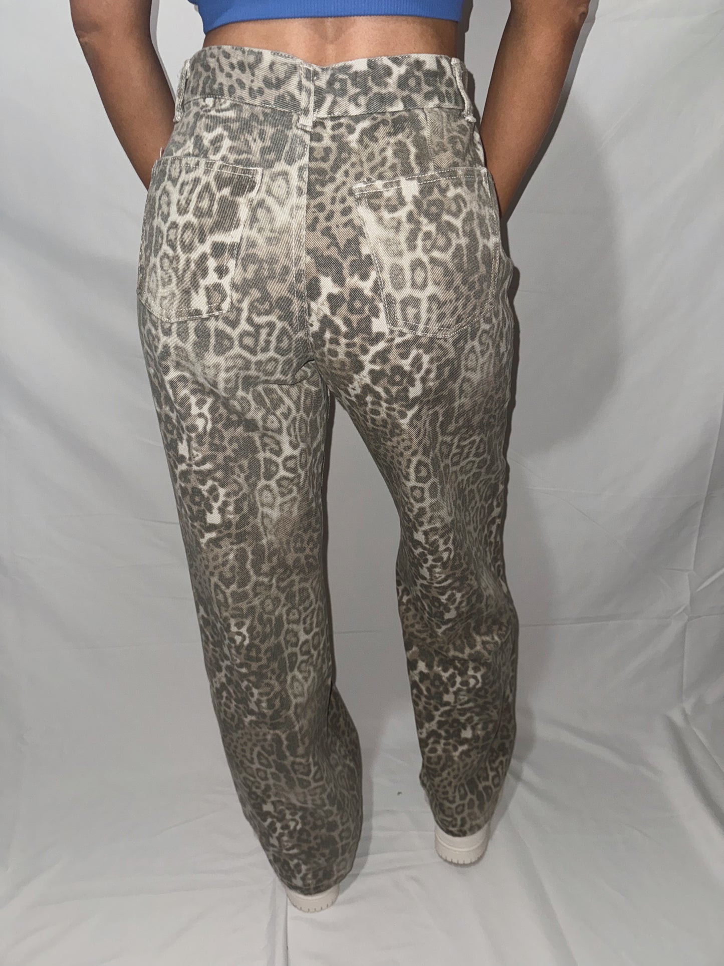 Raegan Leopard Straight Denim