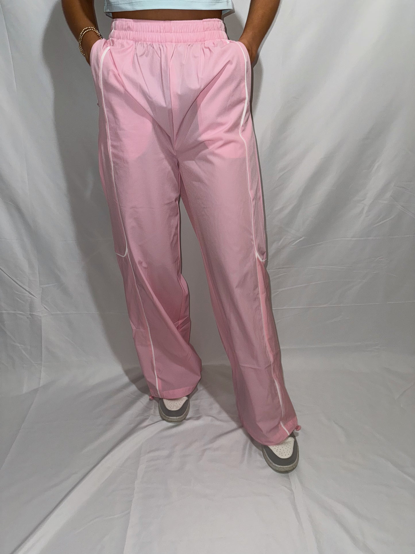 Kinley Nylon Track Pant - Baby Pink