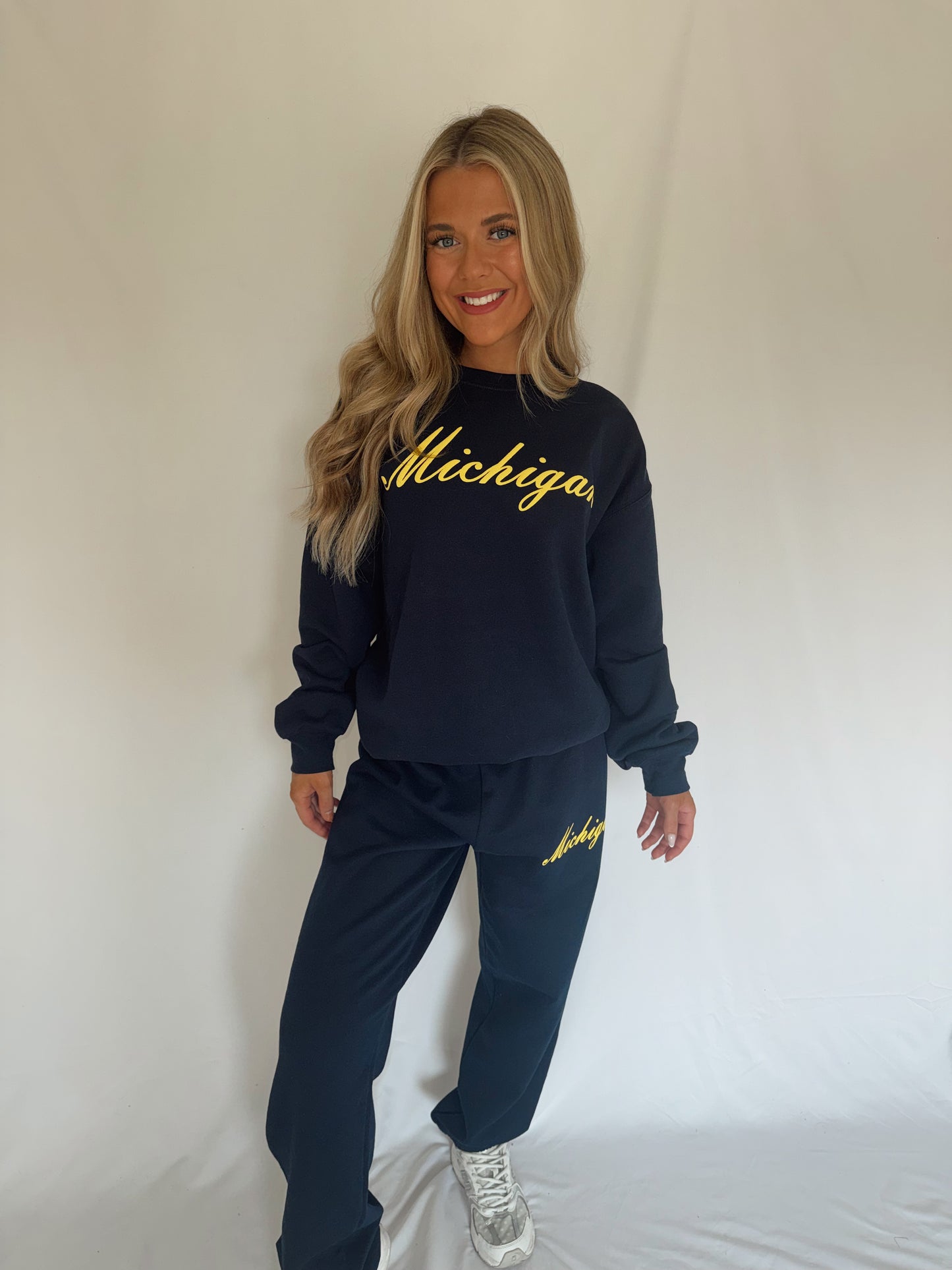 Michigan Script Sweatpants - Navy