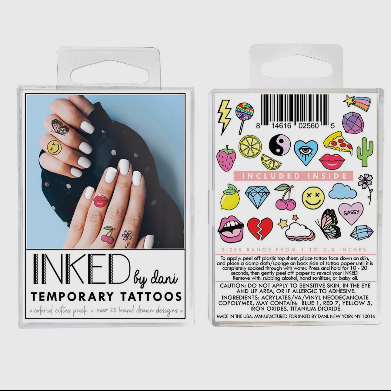 INKED Temporary Tattoos - Colored Cuties