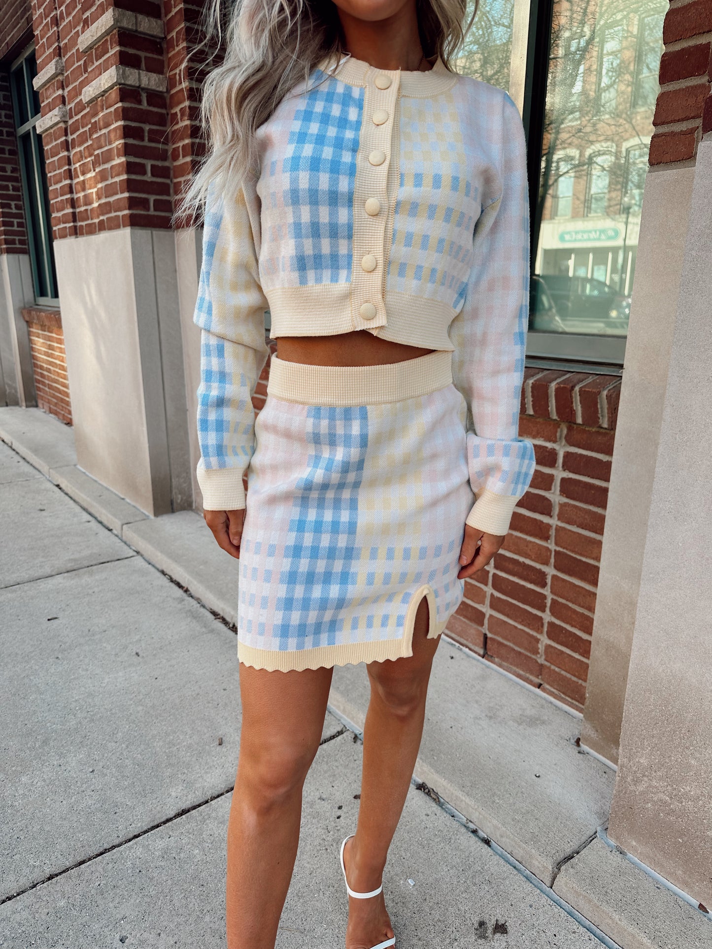 Camille Plaid Skirt Set