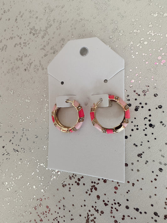 Multi Pink & Gold Hoops