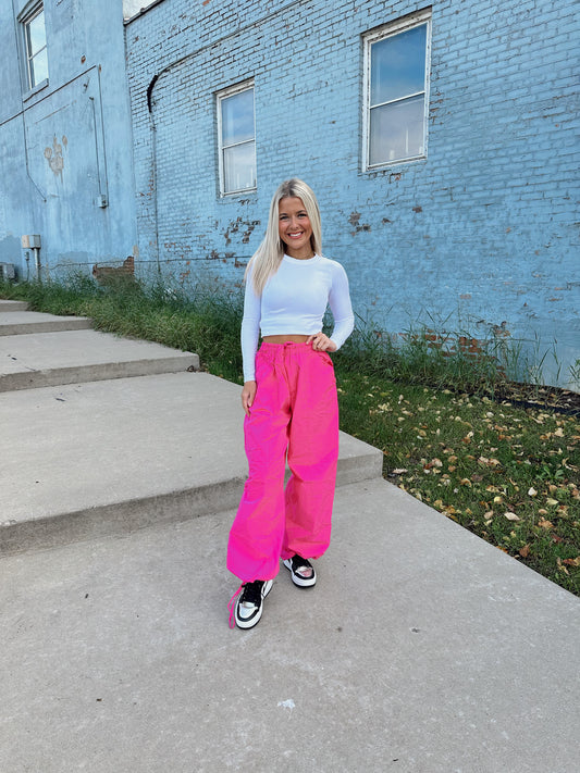 Staple Oversized Jogger Pants - Hot Pink