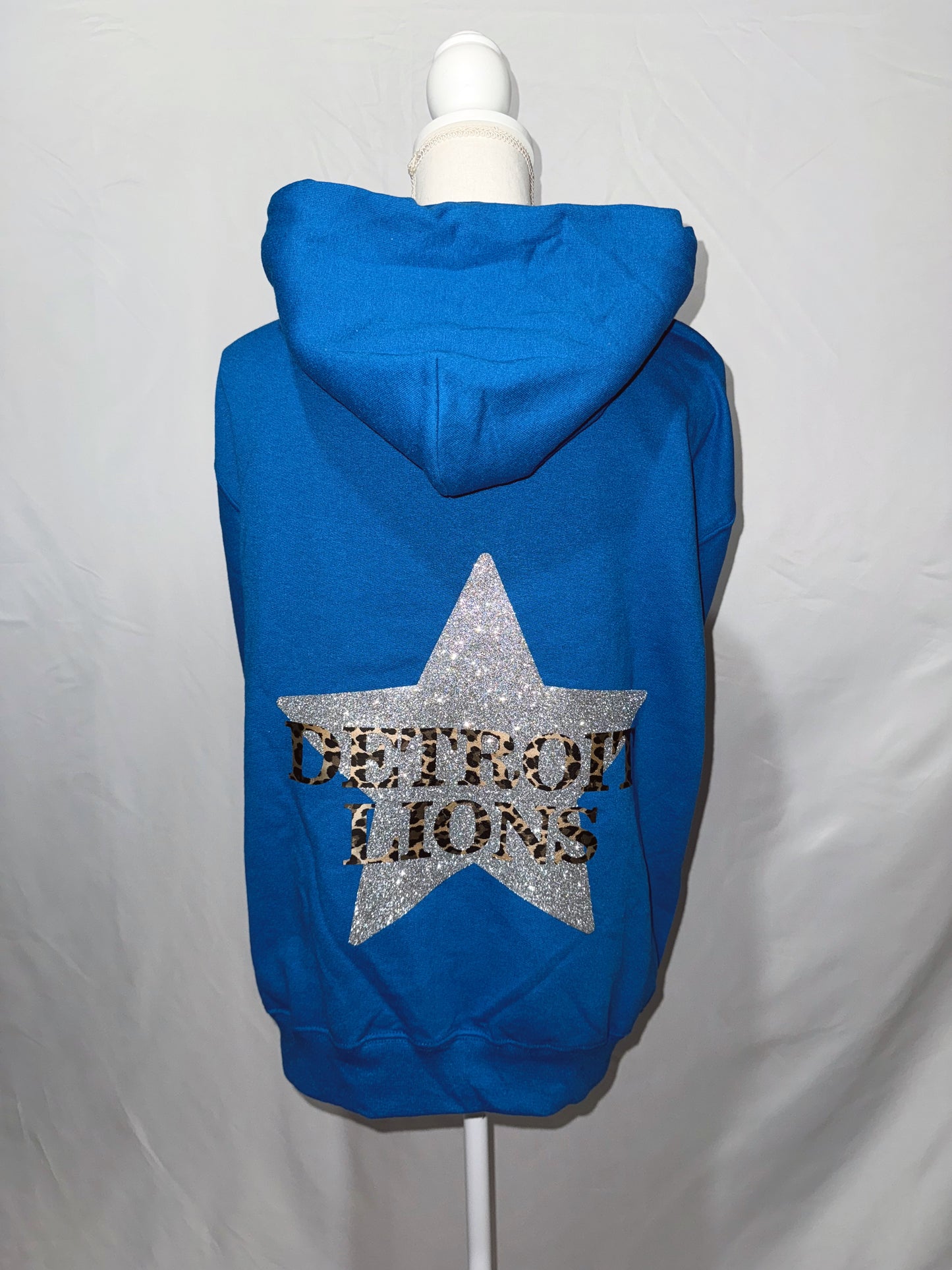 Star + Leopard Detroit Hoodie - Blue