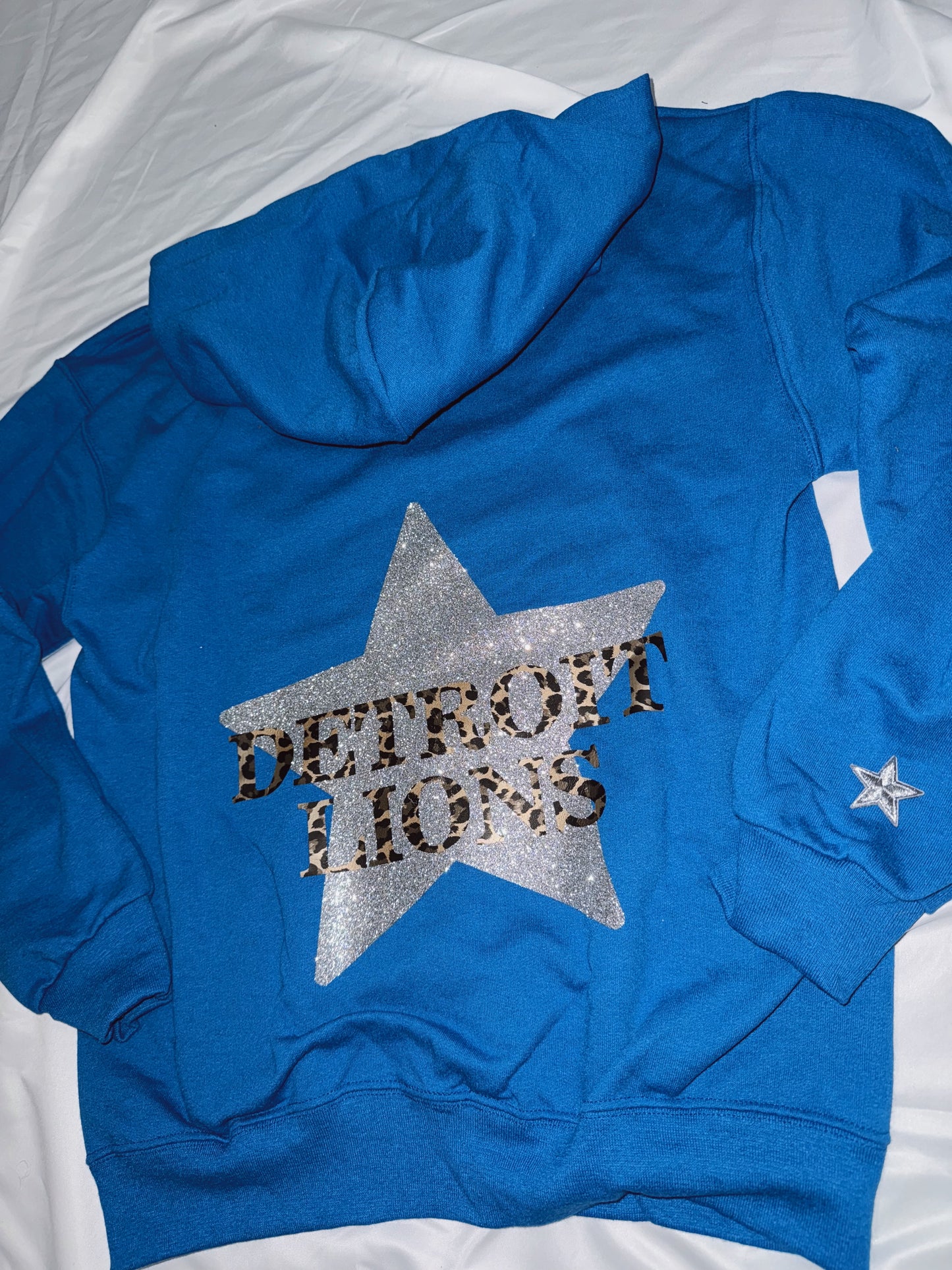 Star + Leopard Detroit Hoodie - Blue