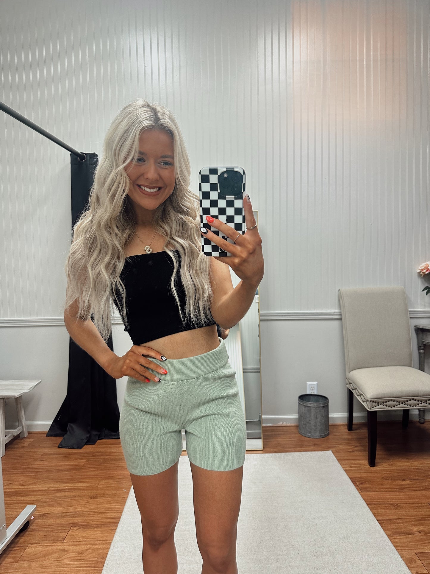 Laney Knit Sweater Shorts - Sage
