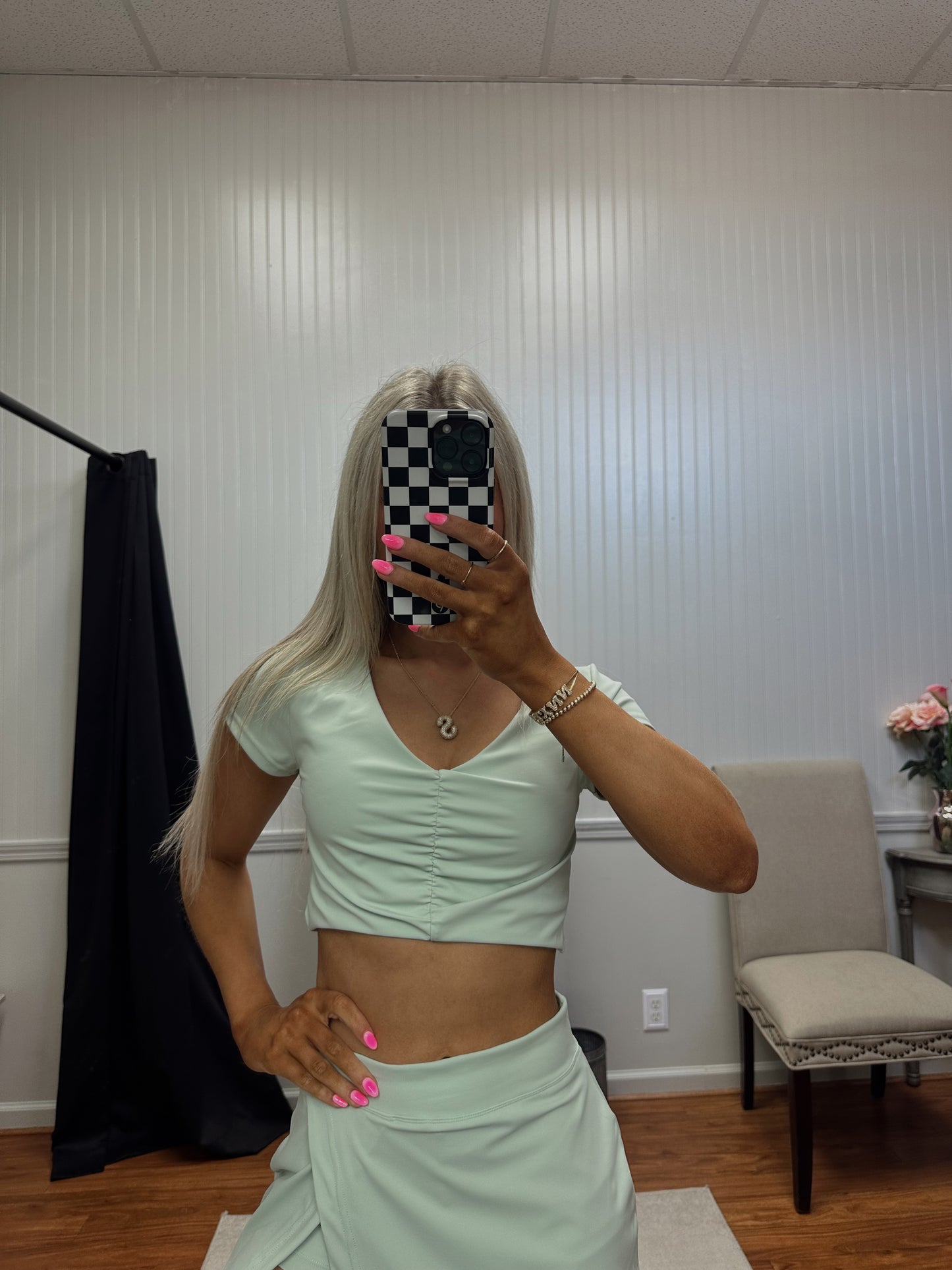On The Go Ruched Crop Top