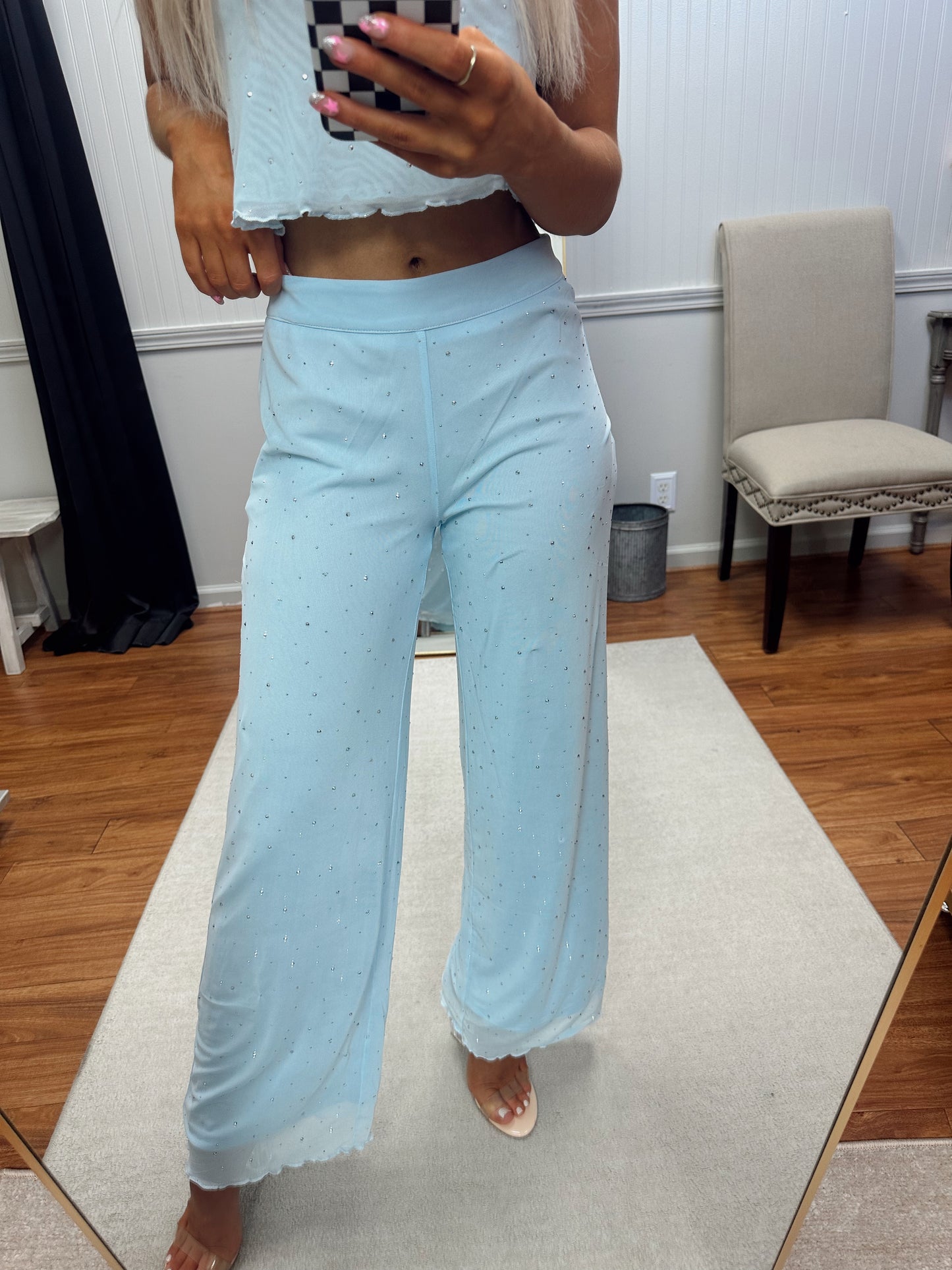 Summer Glam Allover Rhinestone Pants