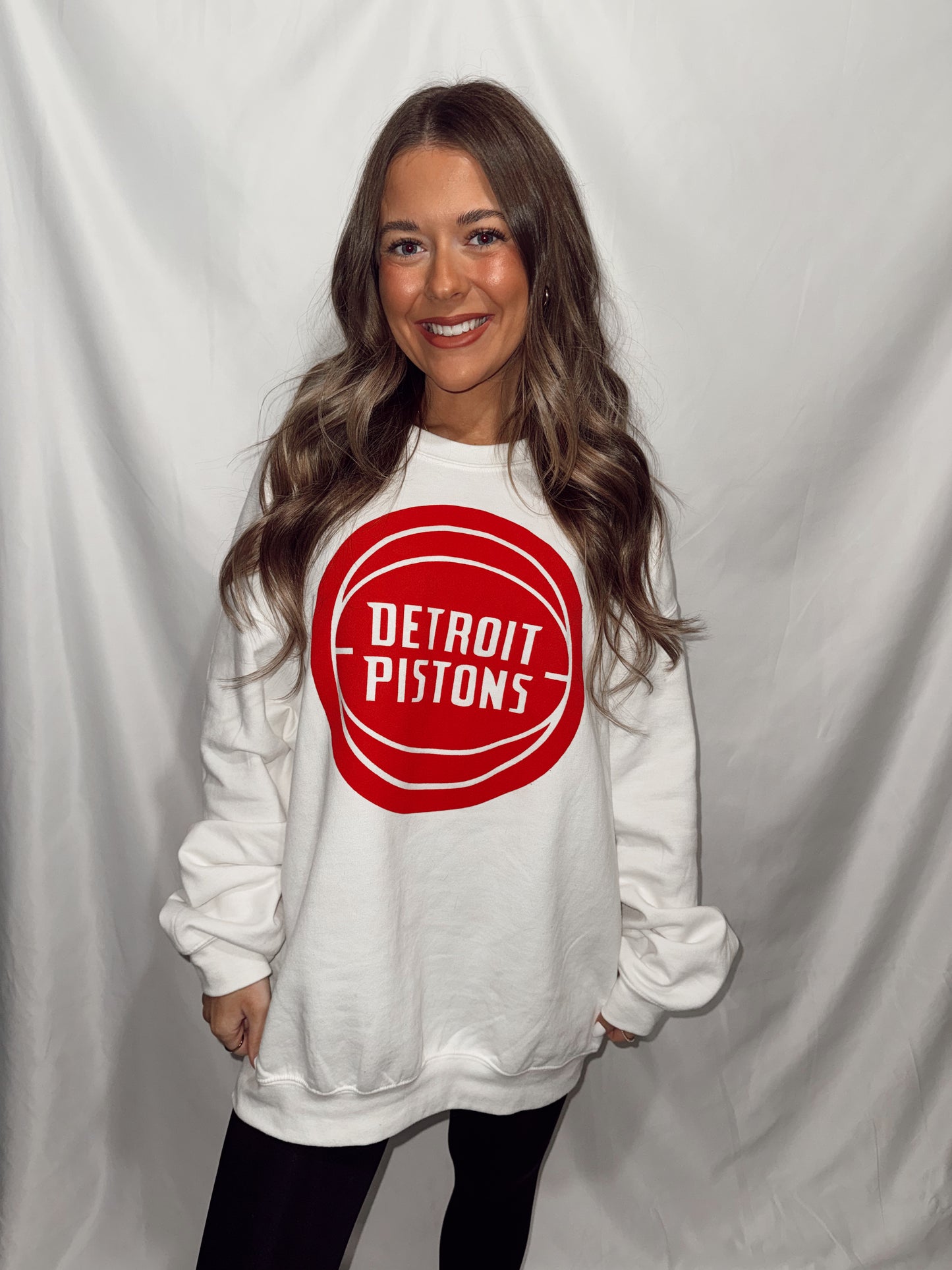 Detroit Pistons Puff Logo Crewneck