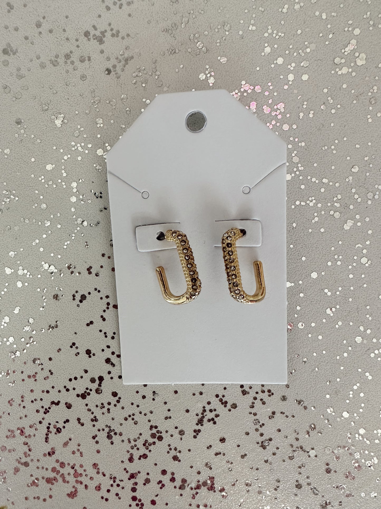 Rhinestone Oval Hoops