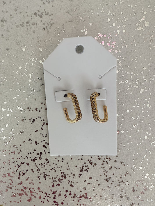Rhinestone Oval Hoops