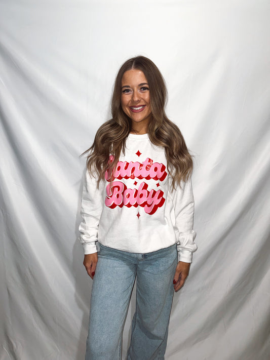 SANTA BABY CREWNECK - WHITE