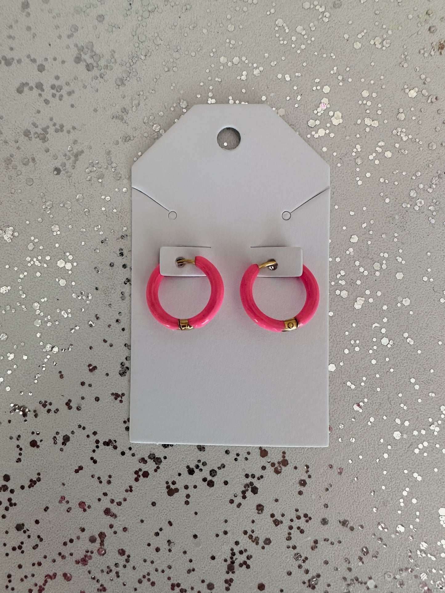 Electric Pink Hoop Earrings