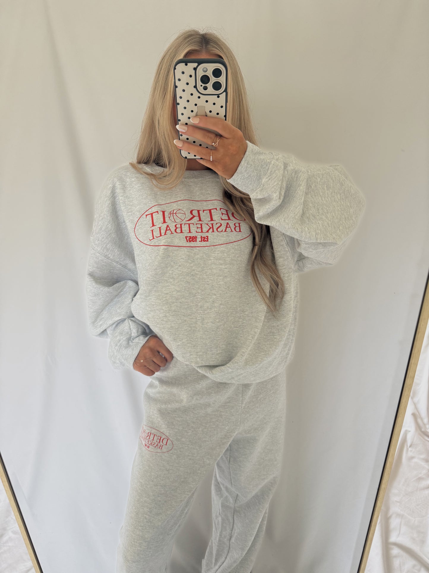Detroit Basketball Oval Logo Crewneck