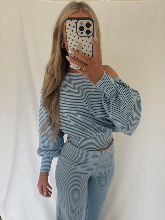 Striped Days Slouchy Off Shoulder Top