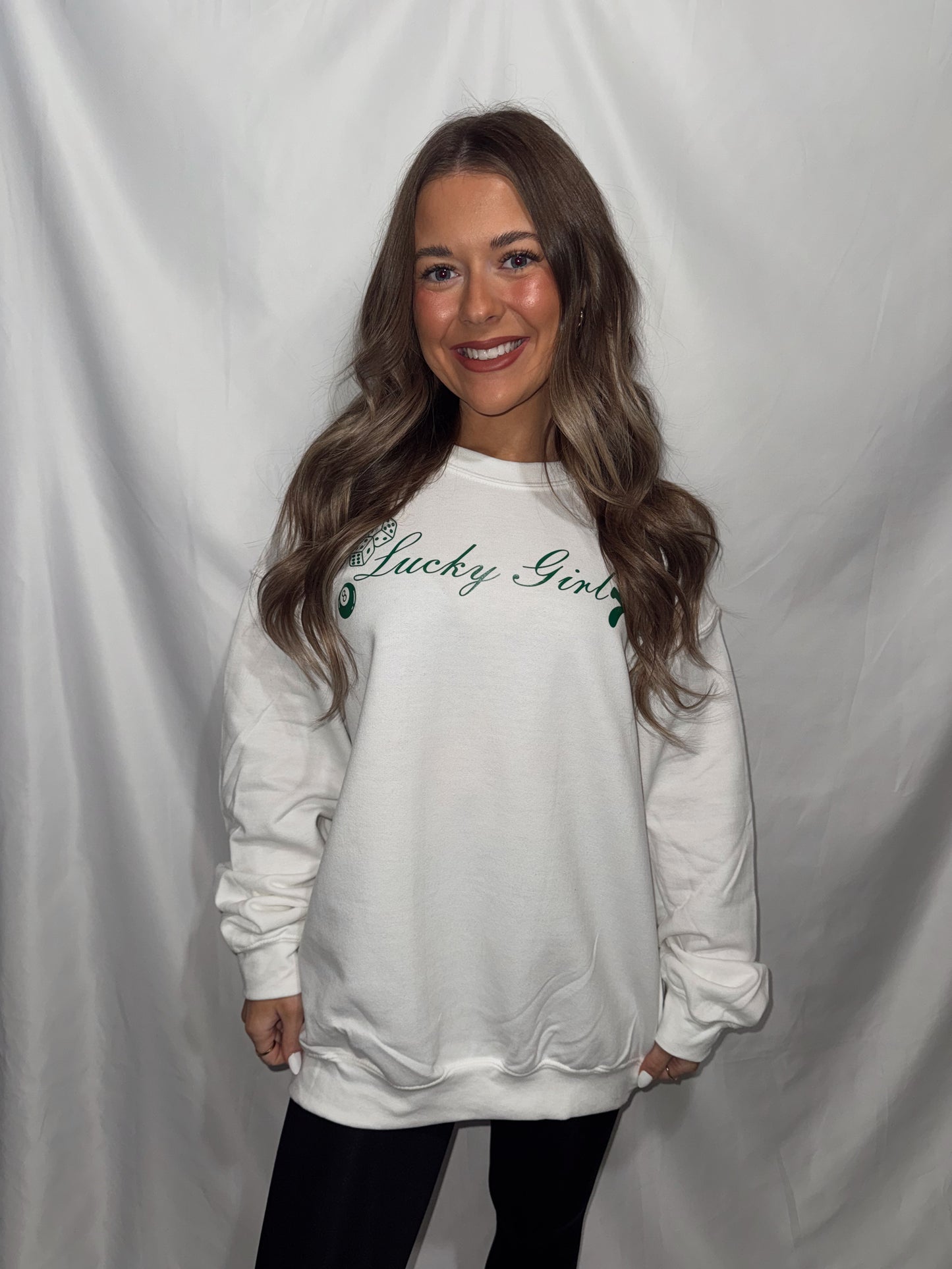 Lucky Girl Crewneck Sweatshirt (Front & Back)