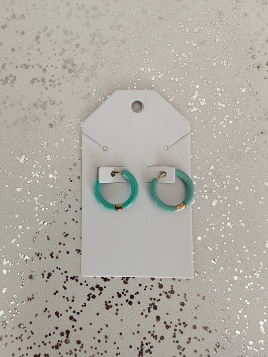 Electric Blue Hoop Earrings