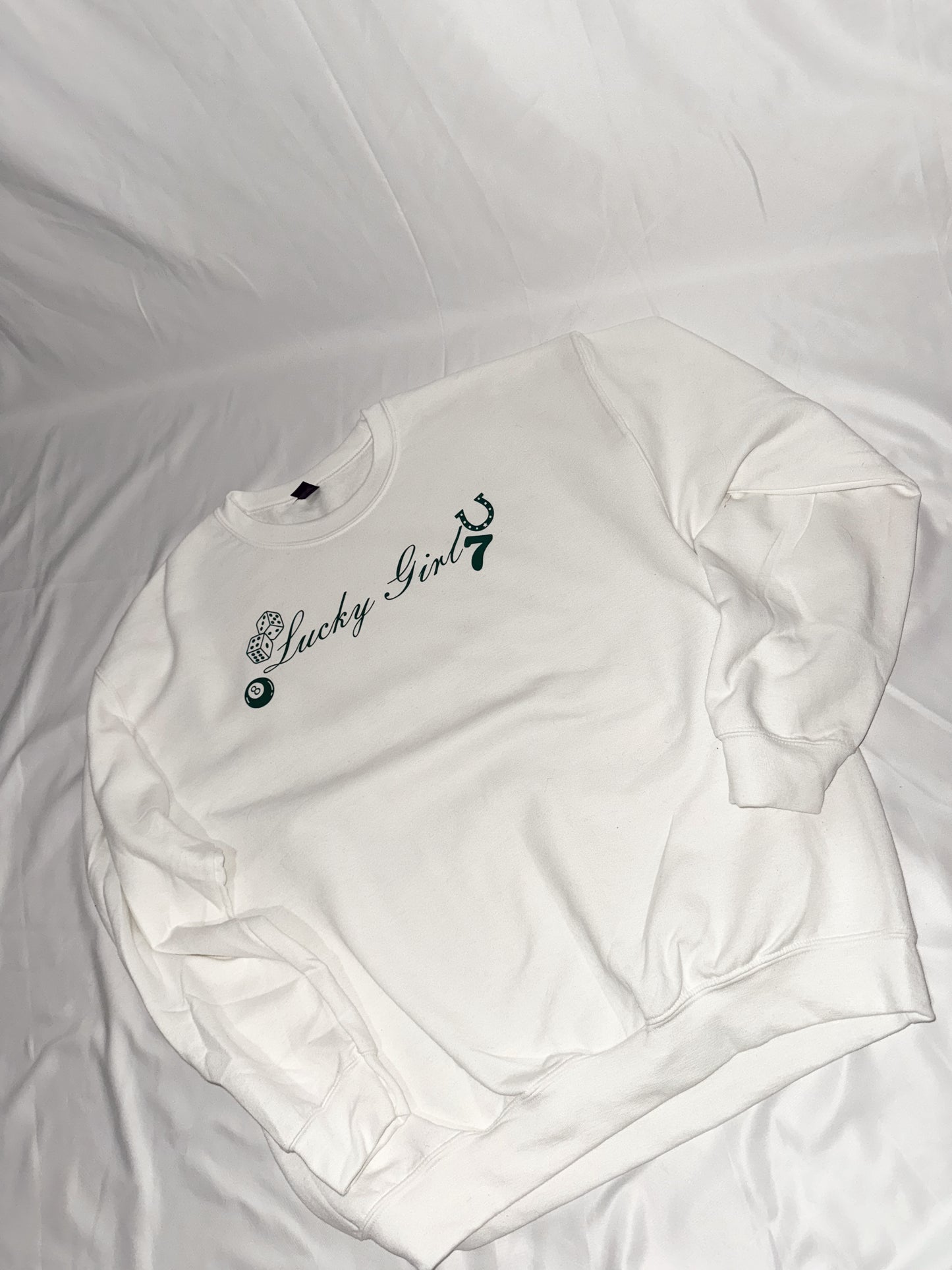 Lucky Girl Crewneck Sweatshirt (Front & Back)