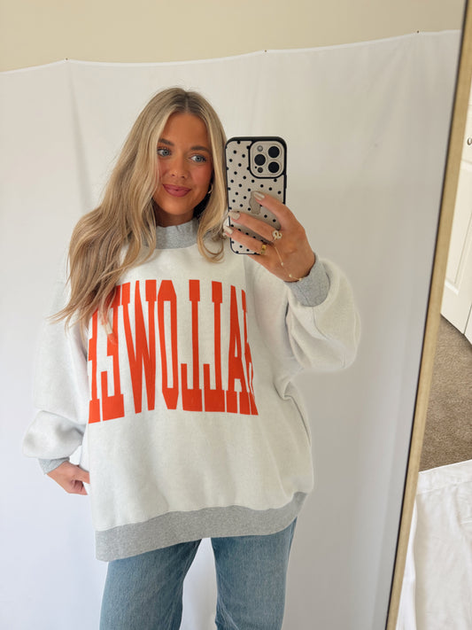 Halloween Oversized Reversible Mock Neck Sweatshirt