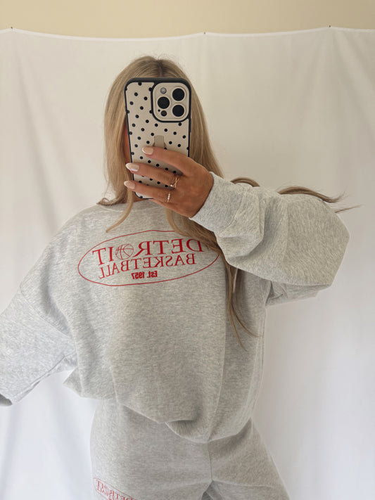 Detroit Basketball Oval Logo Crewneck