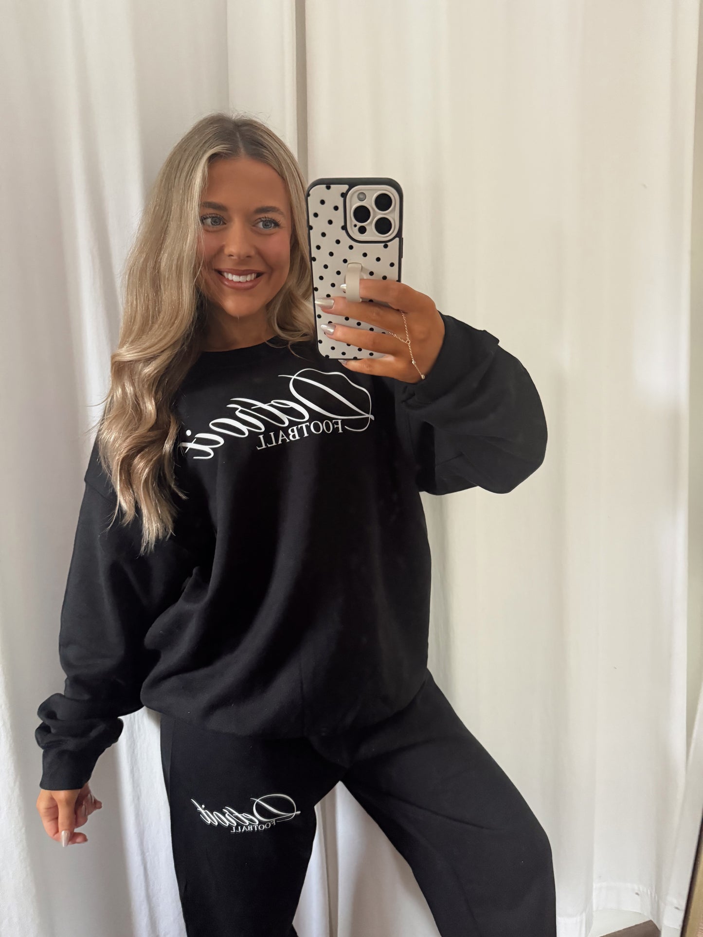 Detroit Football Crewneck - Black/White