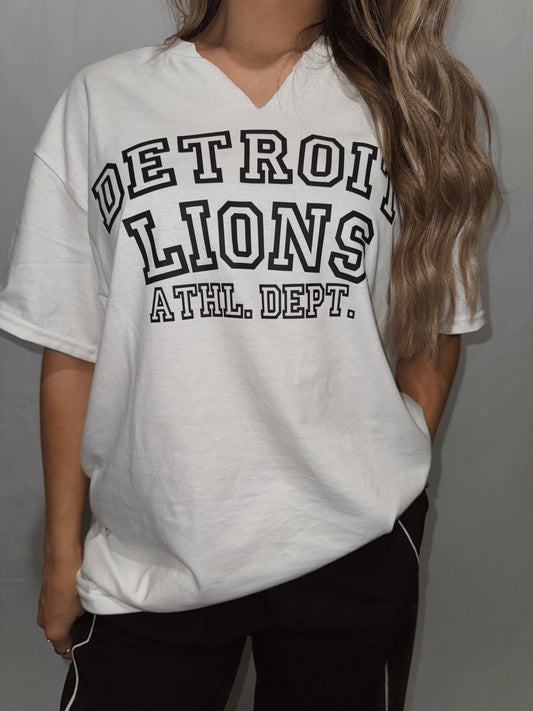 Detroit Lions Athletic Department V-Neck Tee - White