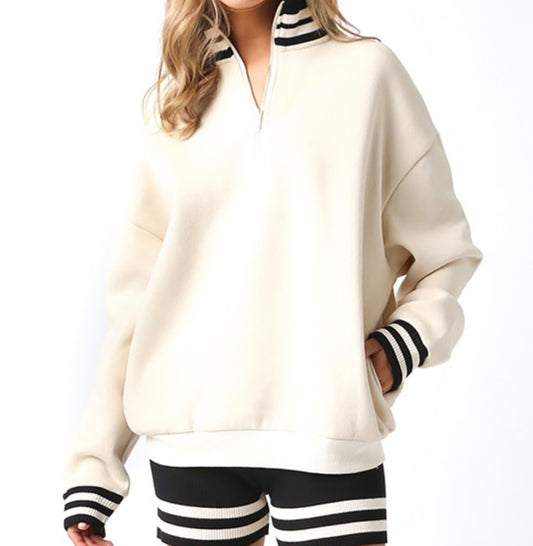 Gemma Quarter Zip Oversized Sweatshirt