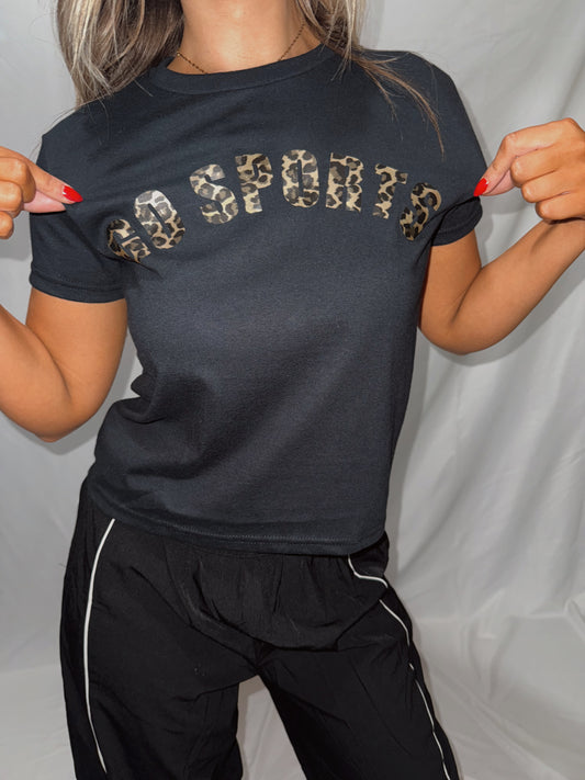 GO SPORTS Leopard Tee - Black