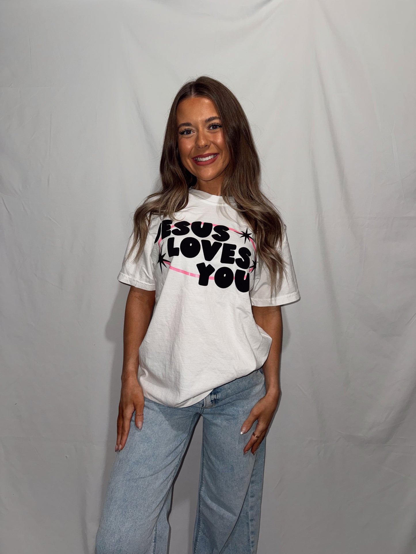 JESUS LOVES YOU Puff Tee