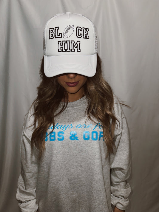 BLOCK HIM FOOTBALL TRUCKER HAT
