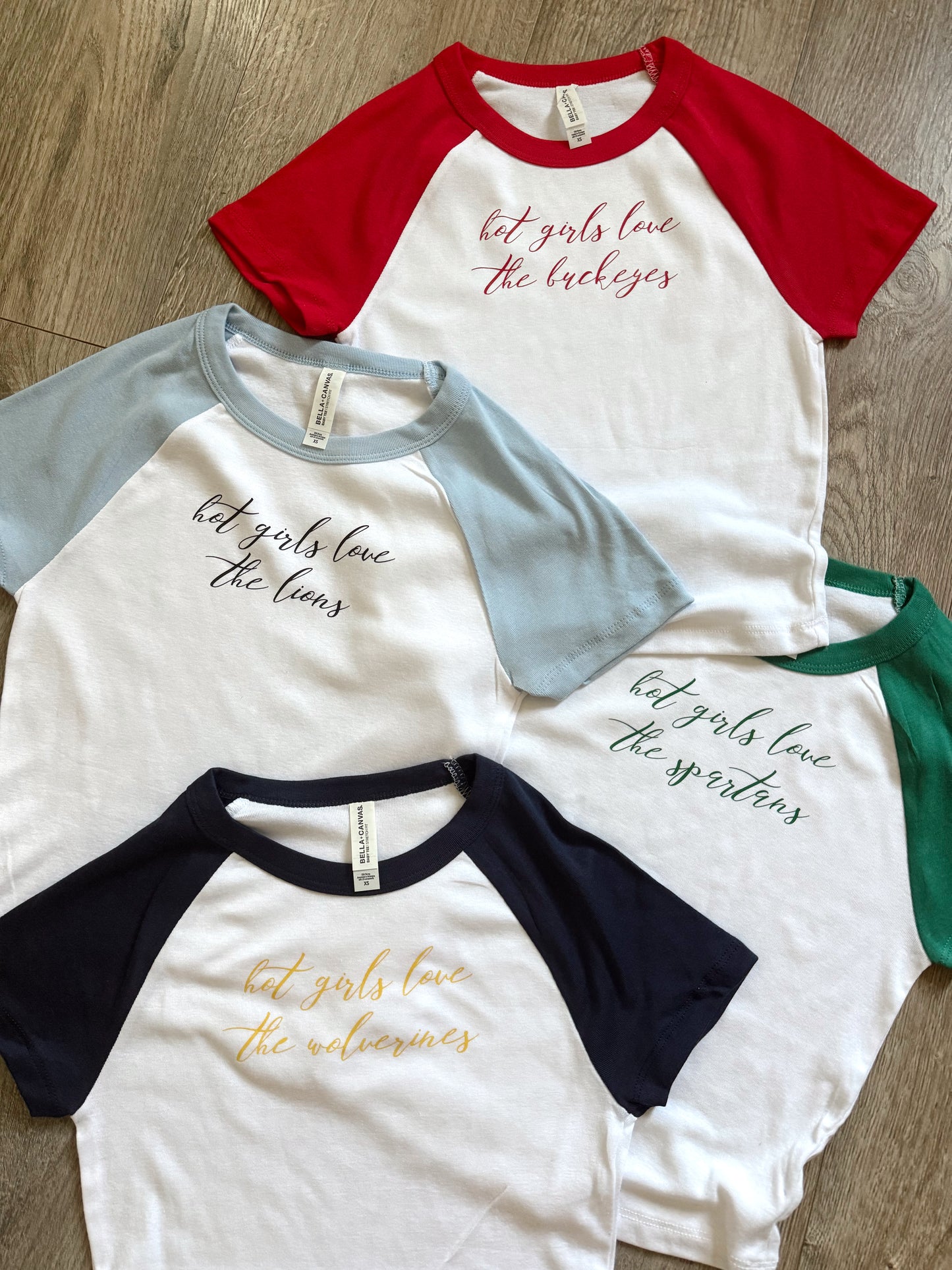 Hot Girls Love Sports Teams Raglan Baby Tees