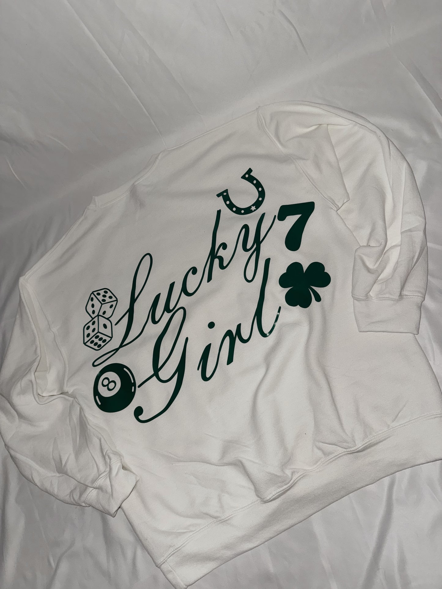 Lucky Girl Crewneck Sweatshirt (Front & Back)