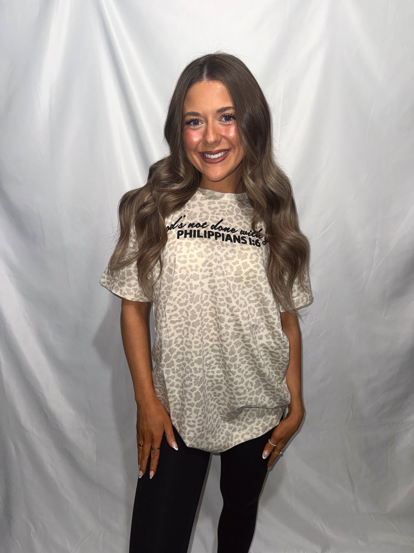 God’s Not Done With You Leopard Tee