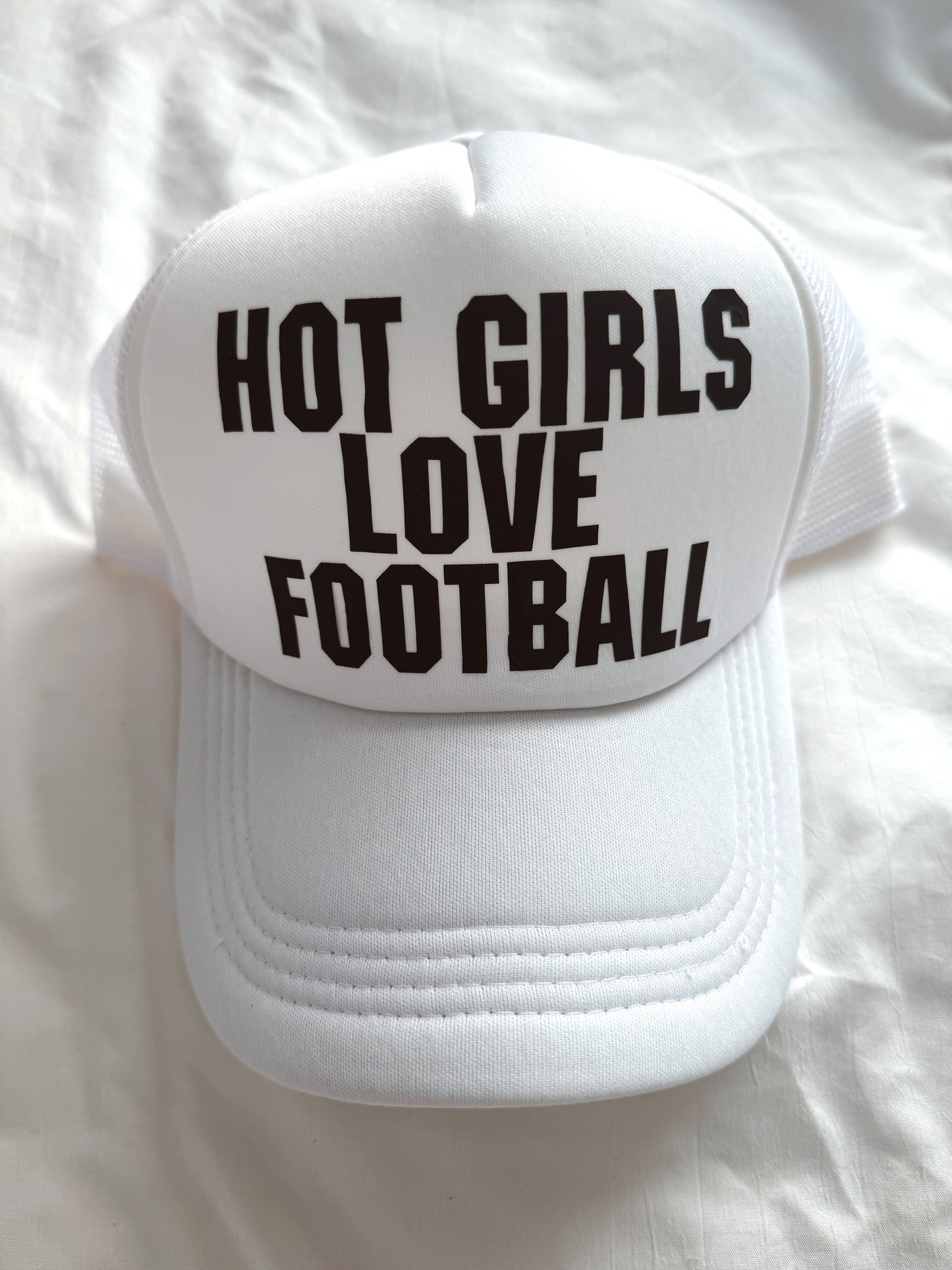 HOT GIRLS LOVE FOOTBALL TRUCKER HAT