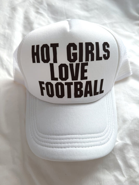 HOT GIRLS LOVE FOOTBALL TRUCKER HAT