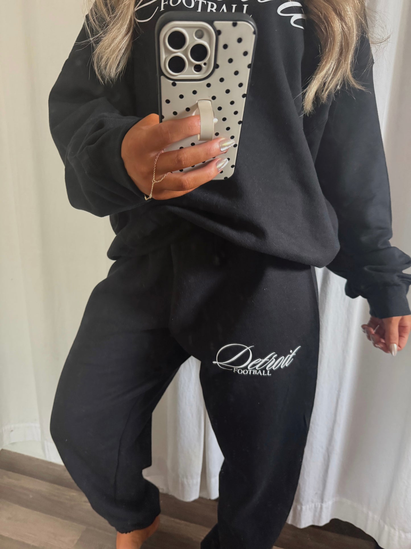 Detroit Football Sweatpants - Black/White