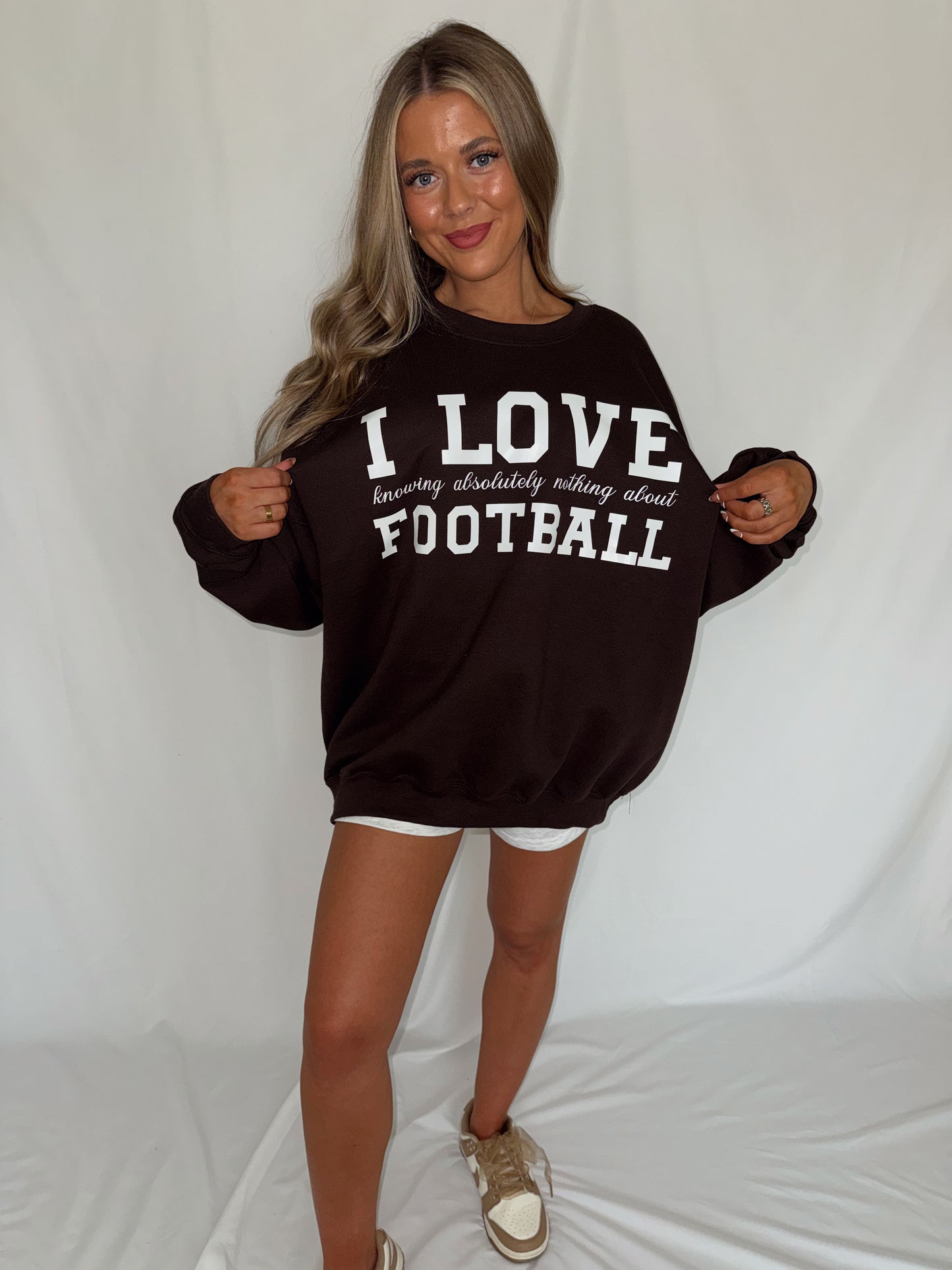 I Love Football Crewneck - Brown