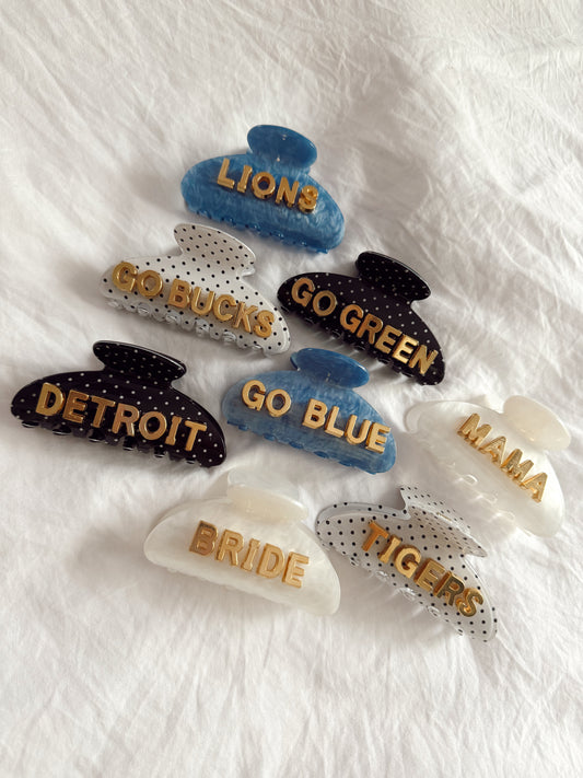Luxe Word Claw Clips