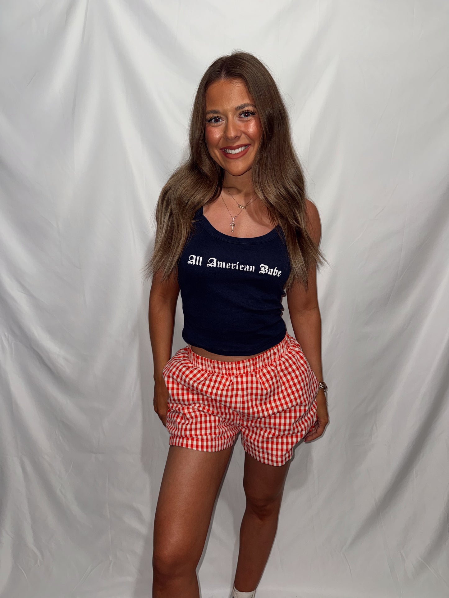 All American Babe Tank - Navy
