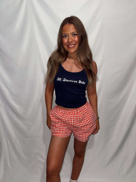 All American Babe Tank - Navy