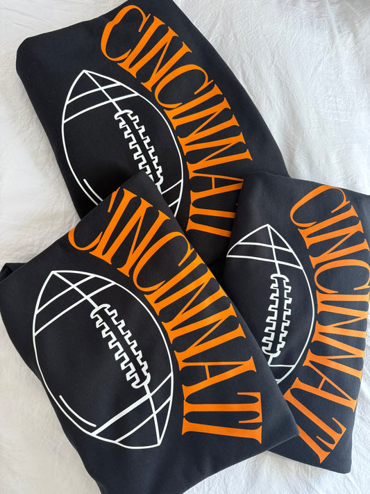 Cincinnati Football Oversized Graphic Crewneck