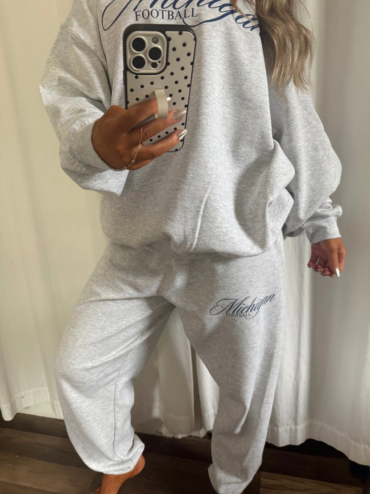 Michigan Football Sweatpants - Ash Grey/Navy